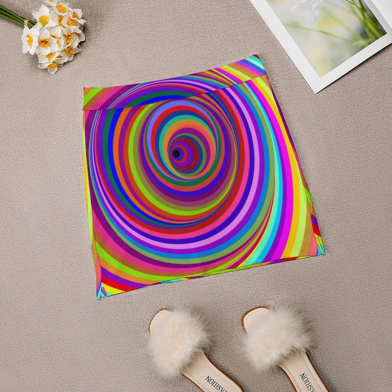 Гипнотические психоделические юбки с отверстиями для головы женская мода 2022