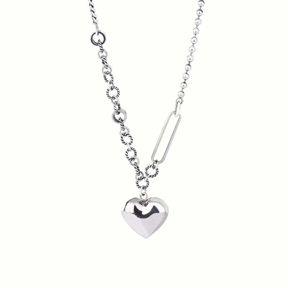 

South Korea New Sterling Silver Necklace Female Love Cold Wind Temperament Versatile Collarbone Chain