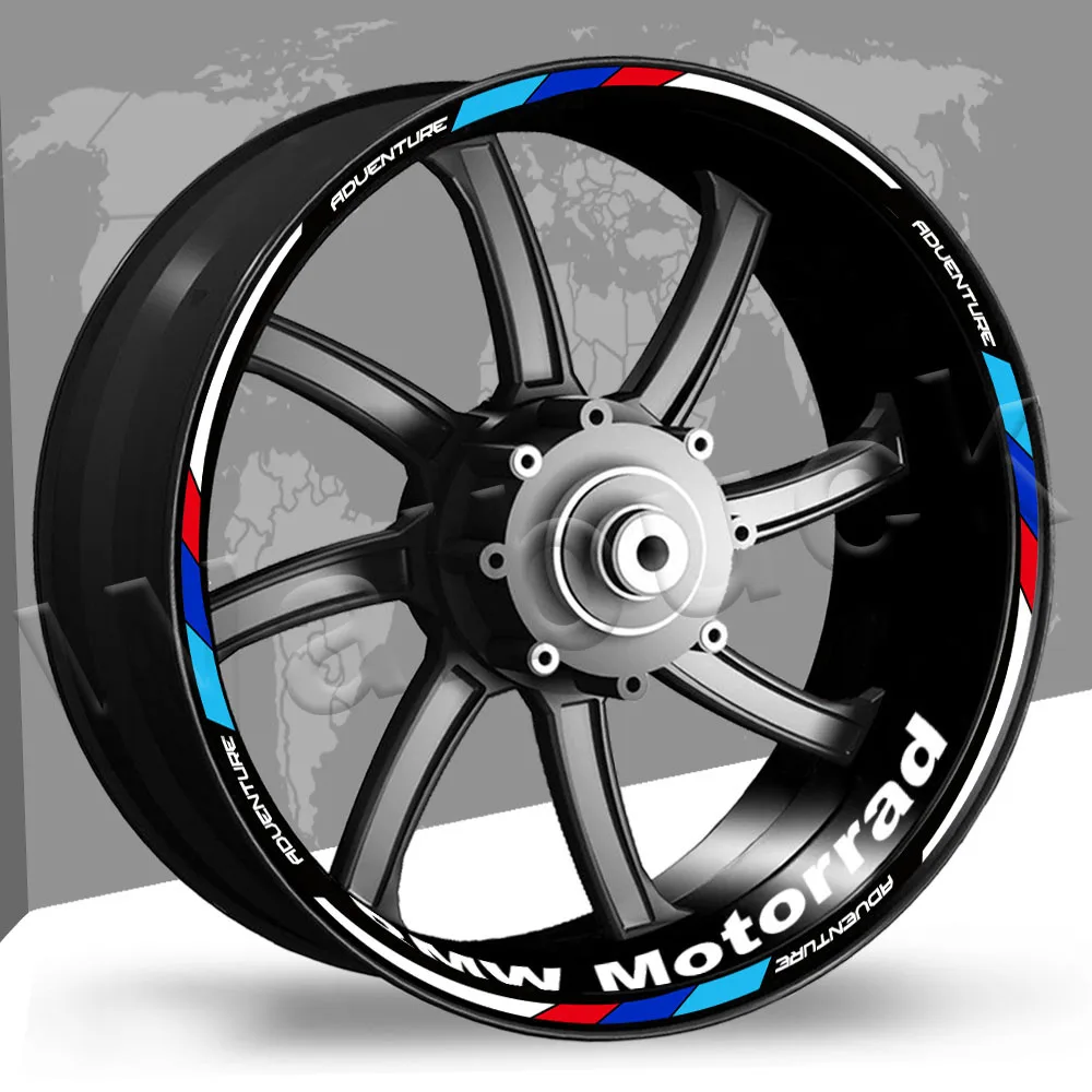 For BMW R1200GS R1250GS F650GS 310GS F750GS Motorcycle Wheel Sticker 19''17'' Rim Decal Stripe Accessories