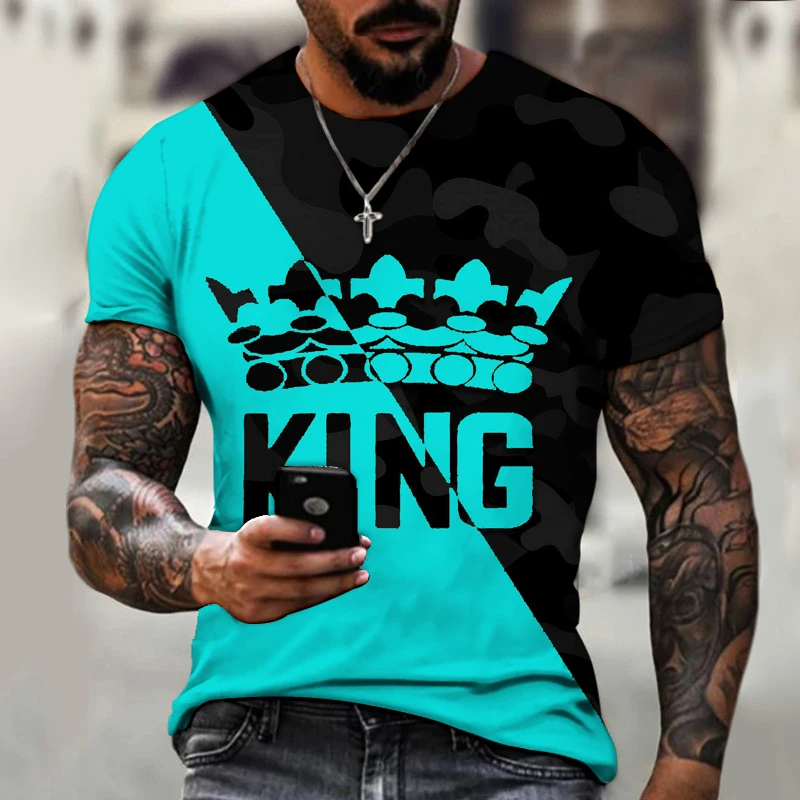 

Men's popular casual T-shirt with 3D printing pattern, 2023 summer polyester loose version round neck XXS-6XL clothing
