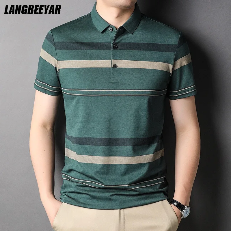 

Top Grade New Brand Designer Polo Shirt Men Summer Short Sleeve Plain Stripped Regular Fit Casual Tops Fashions Clothes Men