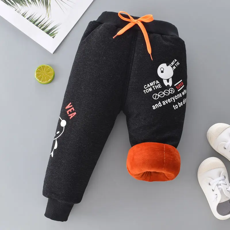 

2022 New Winter Lamb Velvet Children's Warm Sweatpants Boys Sports Plus Velvet Padded Pants Girls Warm Cotton Trousers For Kids