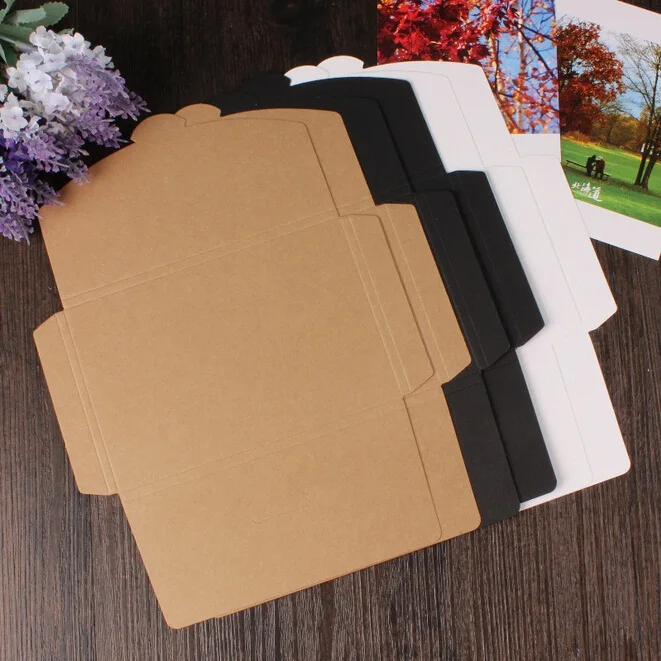

10PCS/lot Vintage Blank Kraft Paper DIY Multifunction Envelope postcard box Package paper 3 Colors for choose