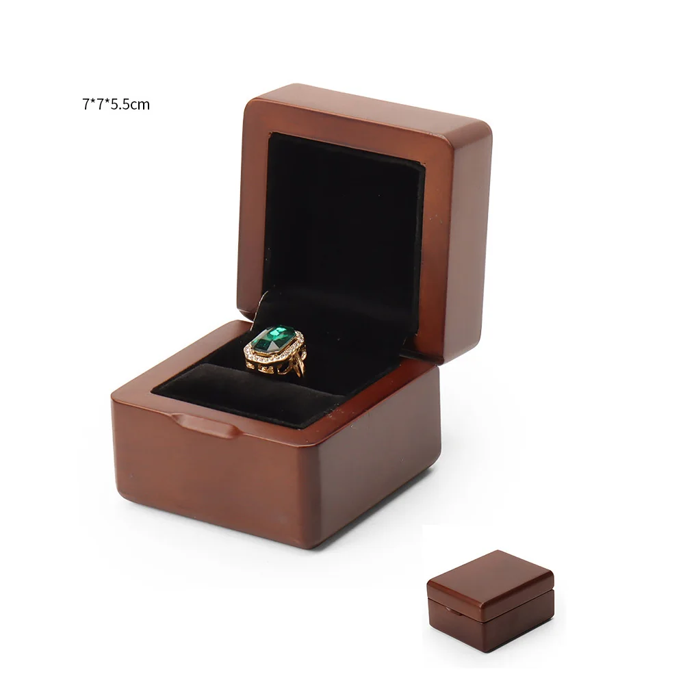 

Винтажная деревянная упаковка для ювелирных изделий, подарочная коробка, кольцо, браслет, футляр для хранения, нефритовый кулон, ожерелье, держатель, органайзер для ювелирных изделий, коробки