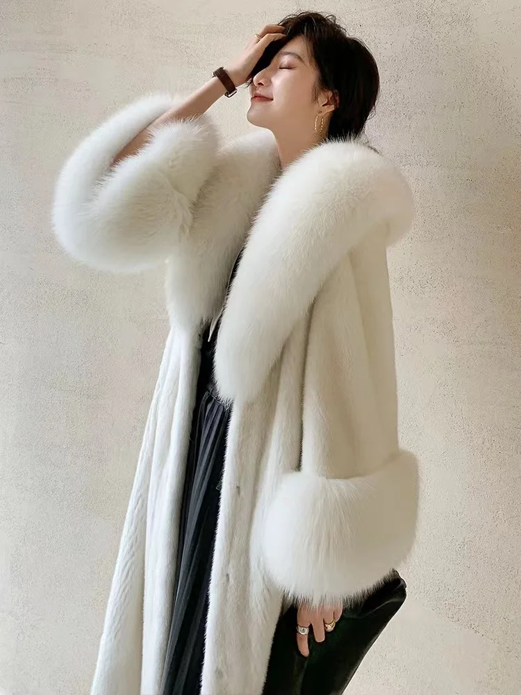 Imitation Mink Coat Autumn and Winter New Korean Style Temperament Trend Fashion Long Fur Coat Women's Multi Size