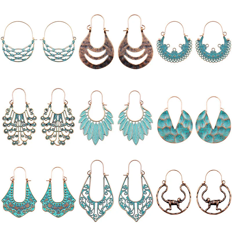 

Серьги демонстрируют тонкие темпераментные, U-образные серьги с отверстиями для двора, женские серьги и серьги национальной личности