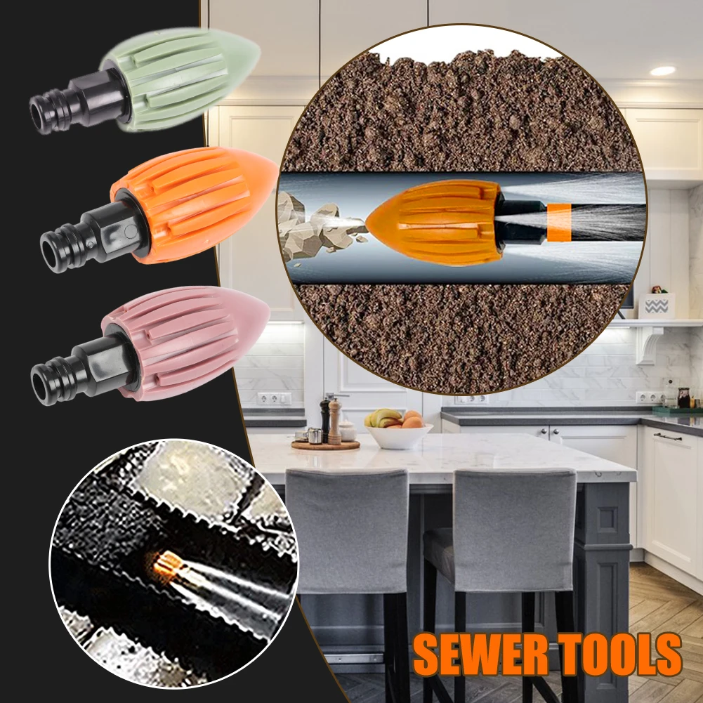 

Pipe Dredge Flusher High Pressure Water Rocket Washer Nozzle Outdoor Garden Cleaning Nozzle Tool For Cleaning Inaccessible Pipes