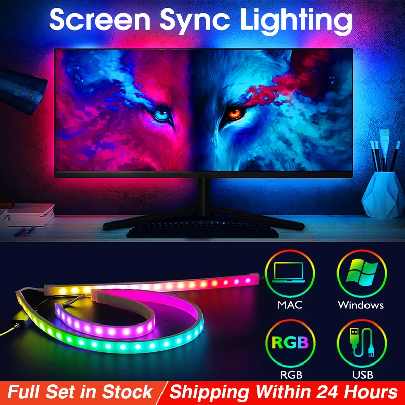 Светодиодная лента RGB-монитор | AliExpress