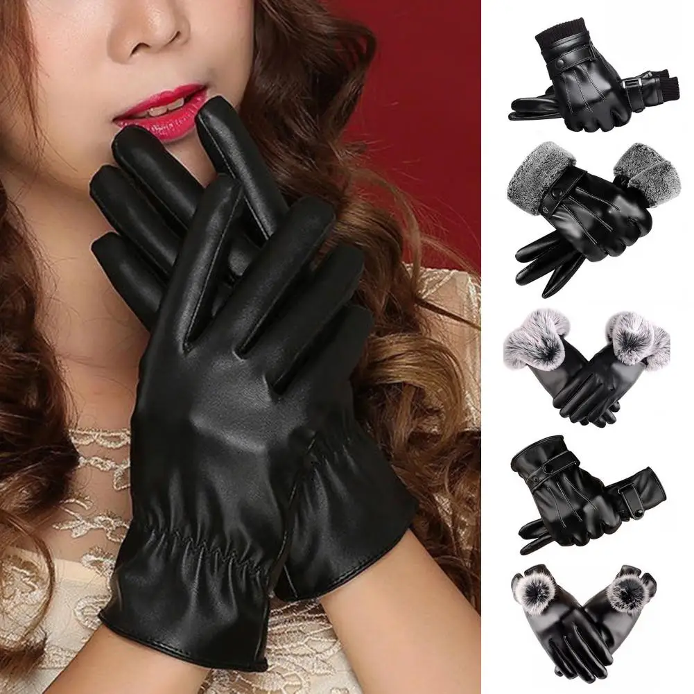 

1 Pair Simple Ridding Gloves Thermal Thickened Ski Gloves Breathable Flexible Cycling Gloves