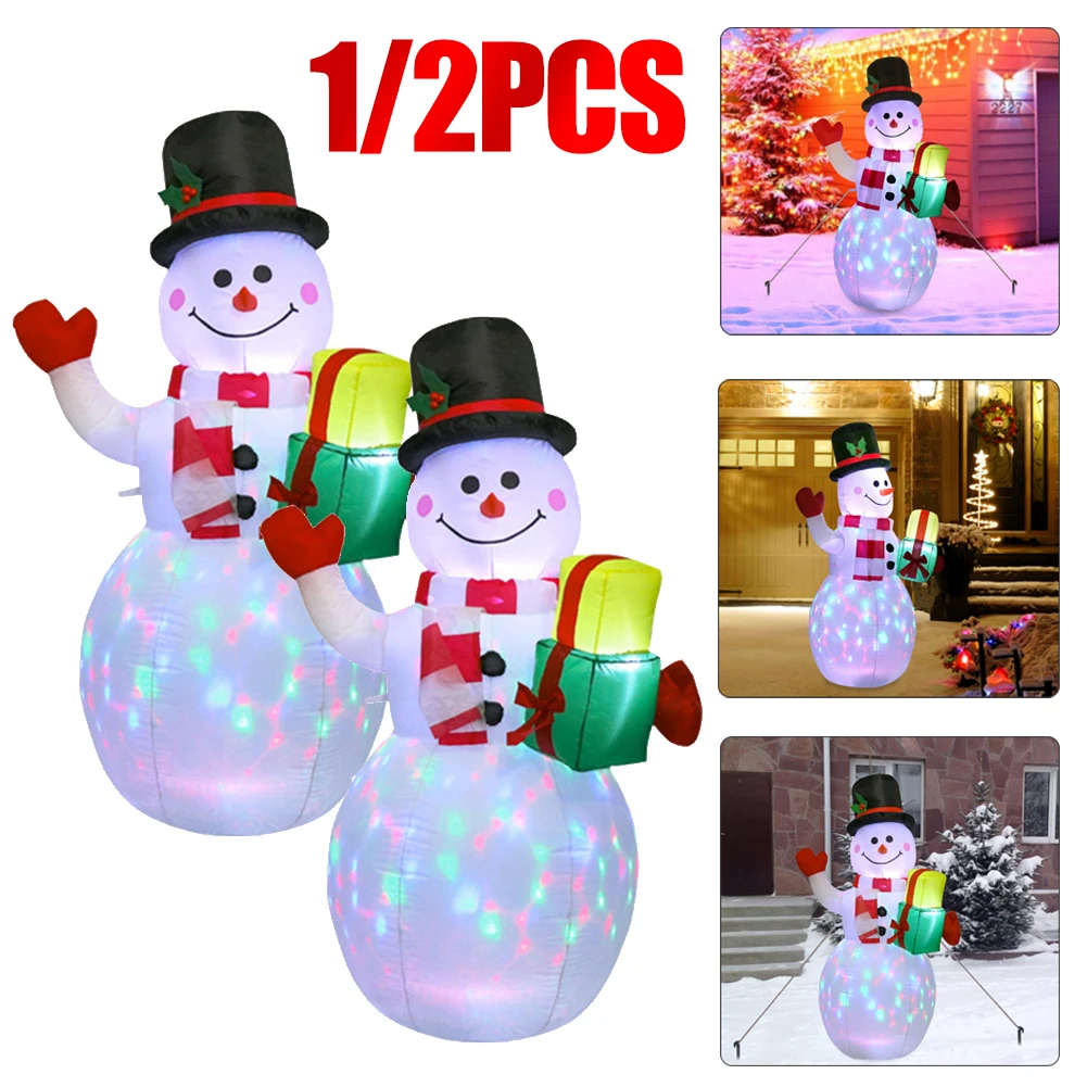 

2/1pcs 1.5m Inflatable Doll Night Light Merry Christmas Snowman Inflables Para Navidad Outdoor New Year 2023 Christmas Decor