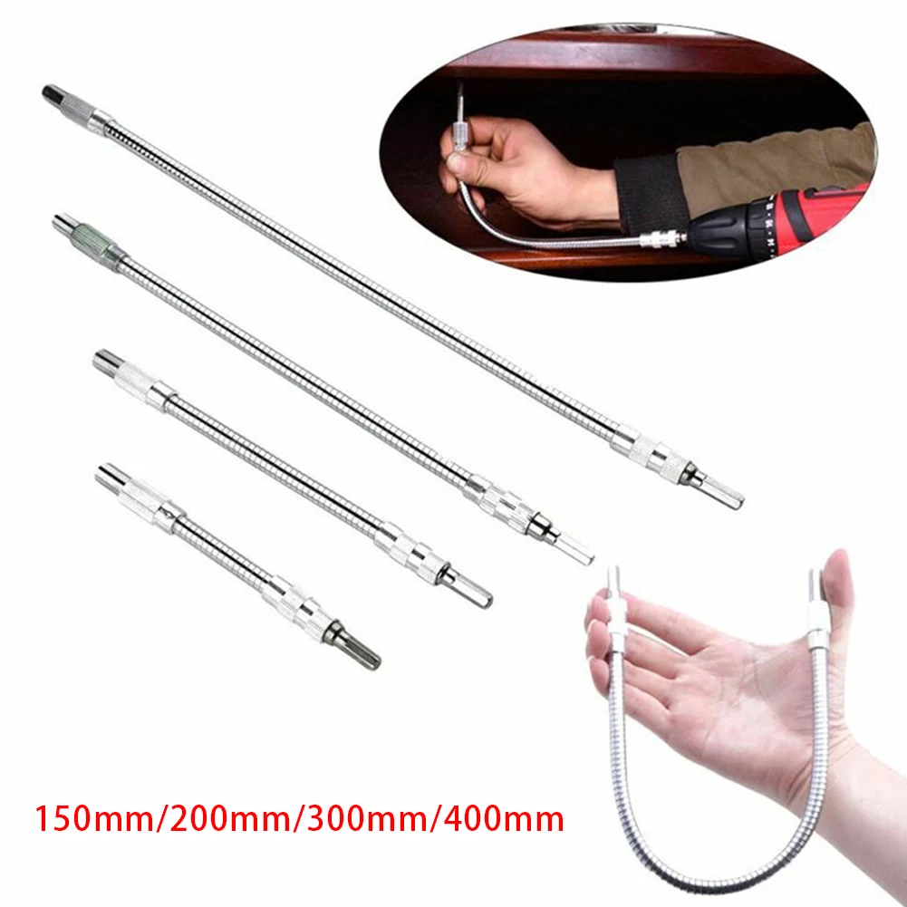 

1pc 150/200/300/400mm 1/4 Hex Flexible Extension Shaft Impact Driver Electric Screwdriver Extend Rod Screwdriver Adapter