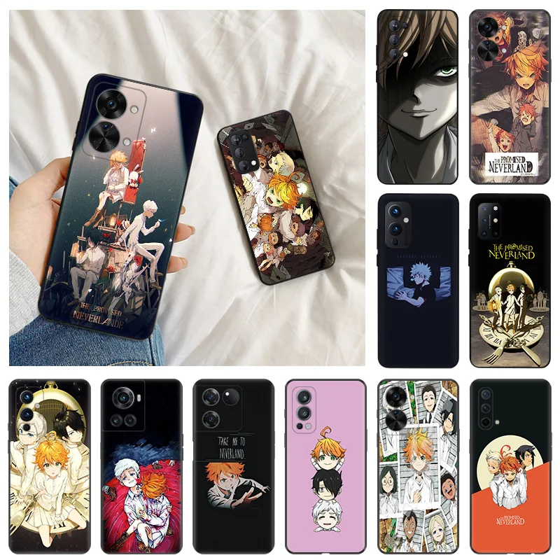 

Black Anti-Drop Phone Case For OnePlus 11 10 9 R 8 T Nord N20 N10 N200 N300 2 CE 5G Ace Pro The Promised Neverland Anime Cover