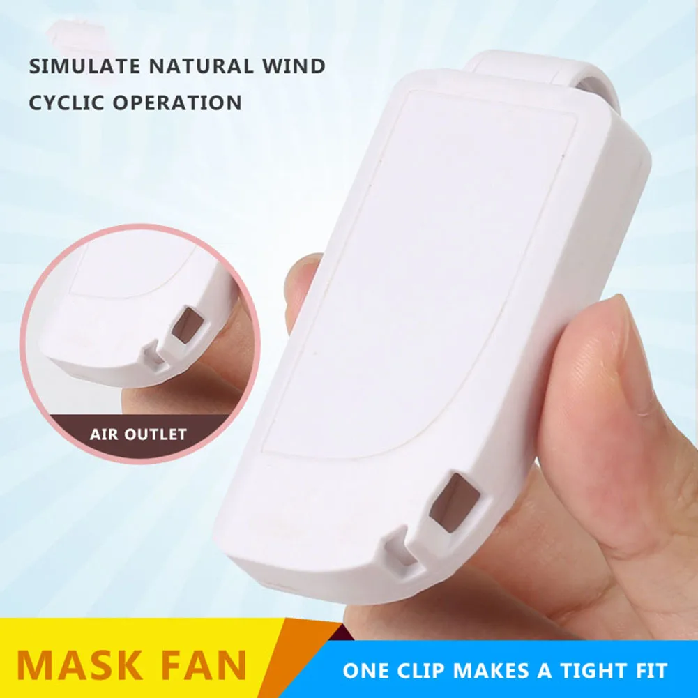 

Clip-On Mini Fan for Face Mask Summer Portable Outdoor Sports Mute Quiet Mask Fan Cooling USB Wearable Personal Air Purifiers