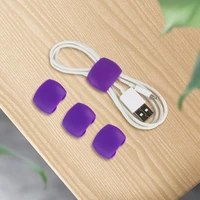 4pcs cable winder fashion simple round clip usb charger holder desk tidy organiser wire cord lead for desktop cable fixed