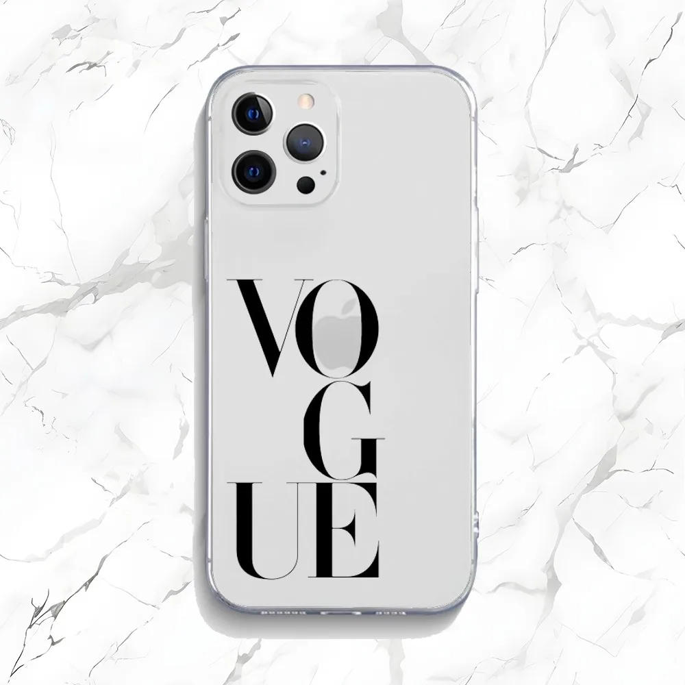 Чехол для телефона Fashion Magazine V-Vogues iPhone 16 15 14 13 12 11 Plus Pro Max XR XS X 7 8 SE мини-прозрачный