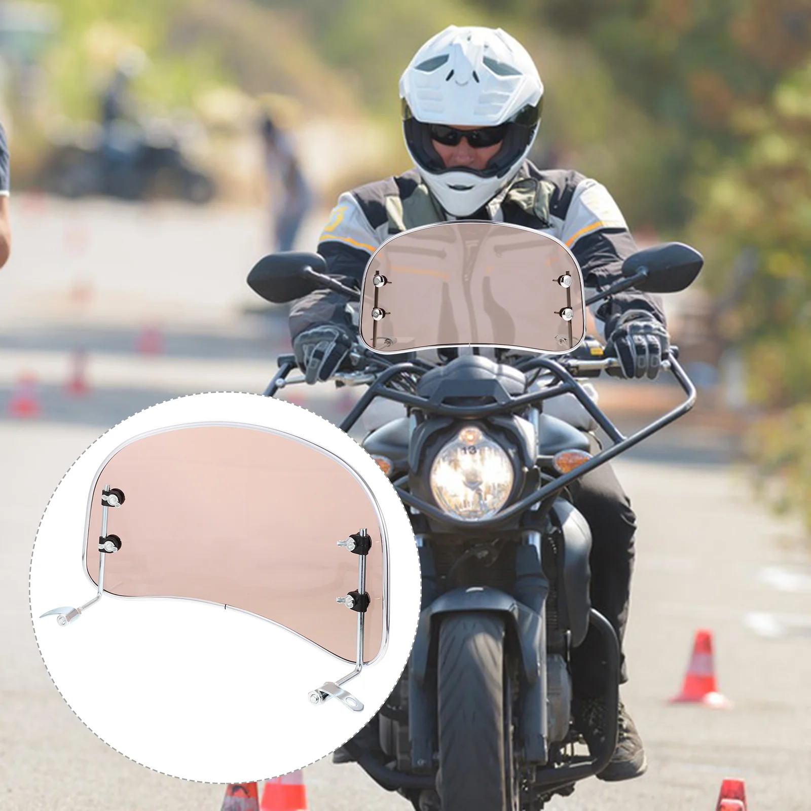 

Motorcycle Windshield Motorbike Universal Deflector Accessory Scooter Part Refit Windscreen