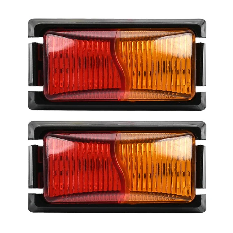 

2 шт. водонепроницаемые светодиодные боковые габаритные фонари 12 В-24 В, указатель поворота, предупреждающие фонари заднего хода, стоп-сигналы для грузовика, автобуса, прицепа, трактора