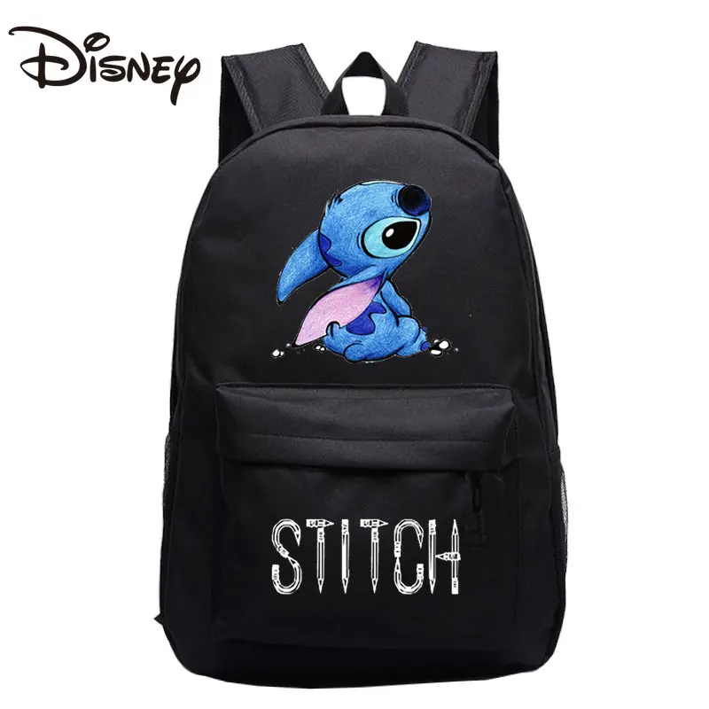 Disney Stitch Cartoon Print Backpack Student School Bag Outd