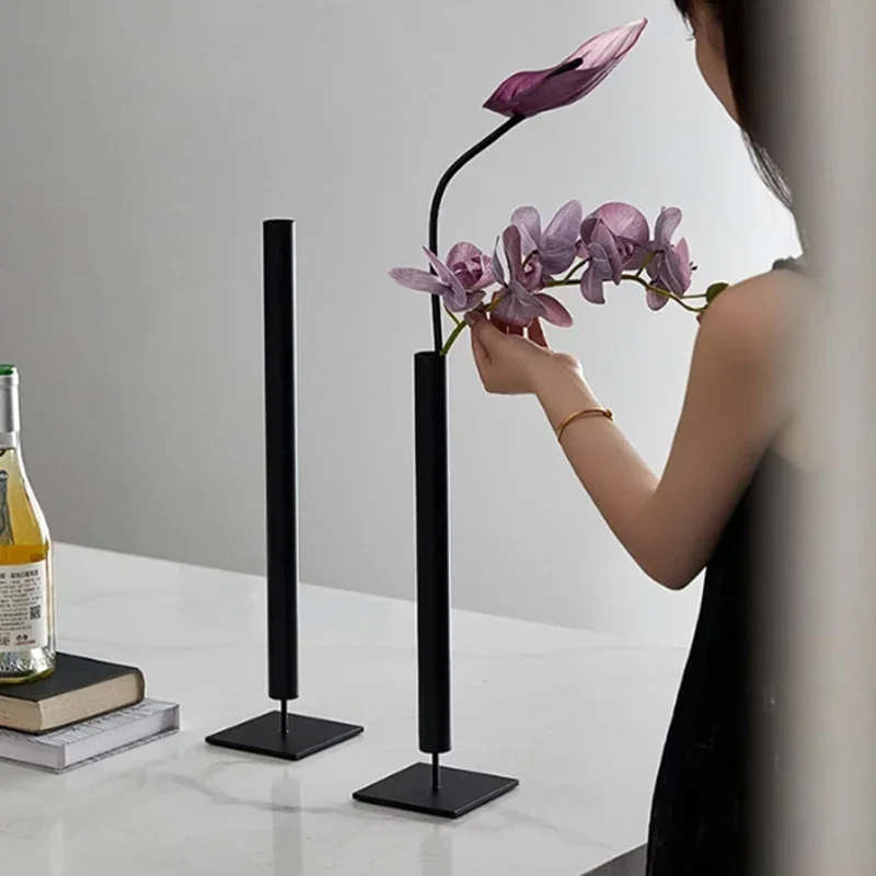 Металлическая ваза для цветов скандинавская креативная настольная декоративные