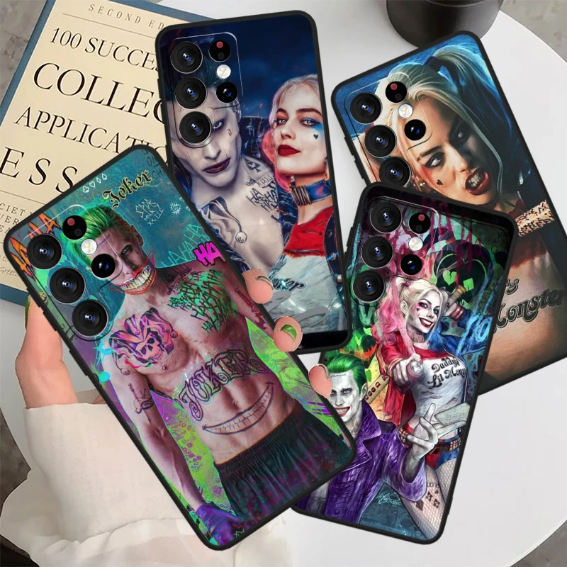 Мягкий силиконовый черный чехол Harley Quinn для Samsung S24 S23 S22 S21 S20 FE S10e S10 S9 Ultra Plus