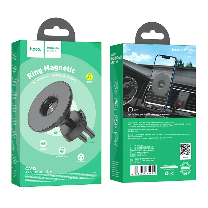 HOCO Magnetic Air Vent Phone Holder in Car For iPhone 12 13 Pro Max Universal Magnet Phone GPS Mount Bracket For Samsung Xiaomi