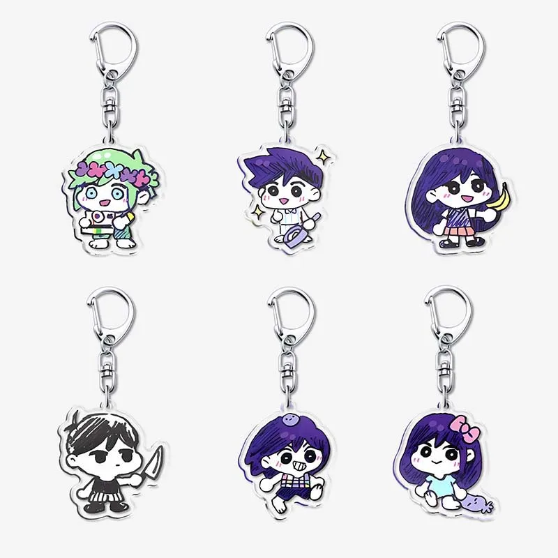 Custom Your Own Keychain Cool And Fun Pixel Acrylic Keychain Omori Game Bag Car Keyring Anime Pendant Accessories Student Gift