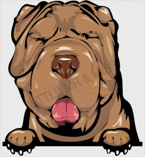 Для SHARPEI Peeking Dog Breed цветная настенная наклейка для ноутбука с защитой от воды |
