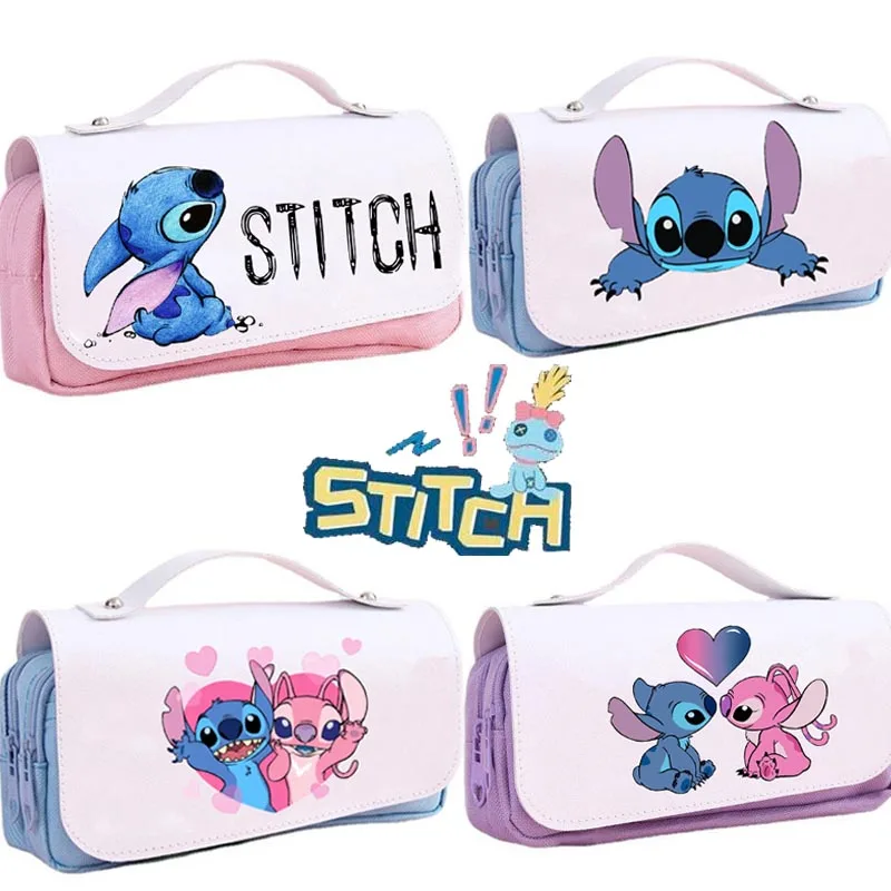 Case Cartoon Figure Lilo And Stitch Waterproof Pencil Bag Children's Stationery Storage Bag