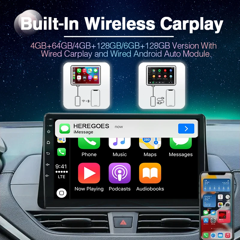 Автомобильный DVD-плеер Carplay DSP 2din на Android 11.0 для Ssang Yong SsangYong Kyron Actyon 2005-2013 с навигацией GPS, радио стерео и памятью 6G+128G.