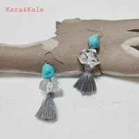 karakale transparent acrylic earrings gray tassel earrings natural stone jewellery bohemian%c2%a0styles