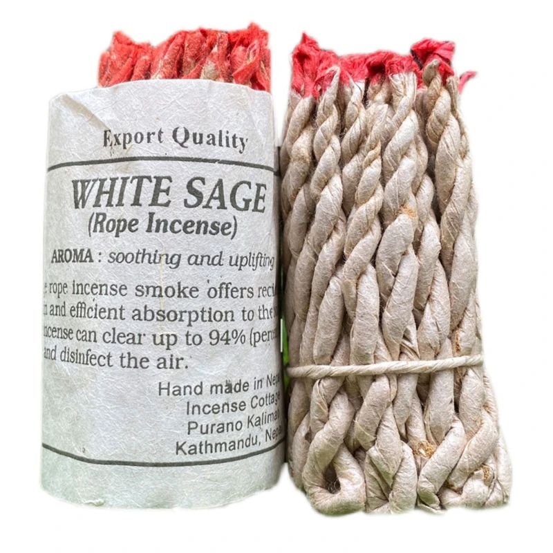 

40 Pcs Traditional White Sage Incense Ropes Homemade Organic White Sage Incense