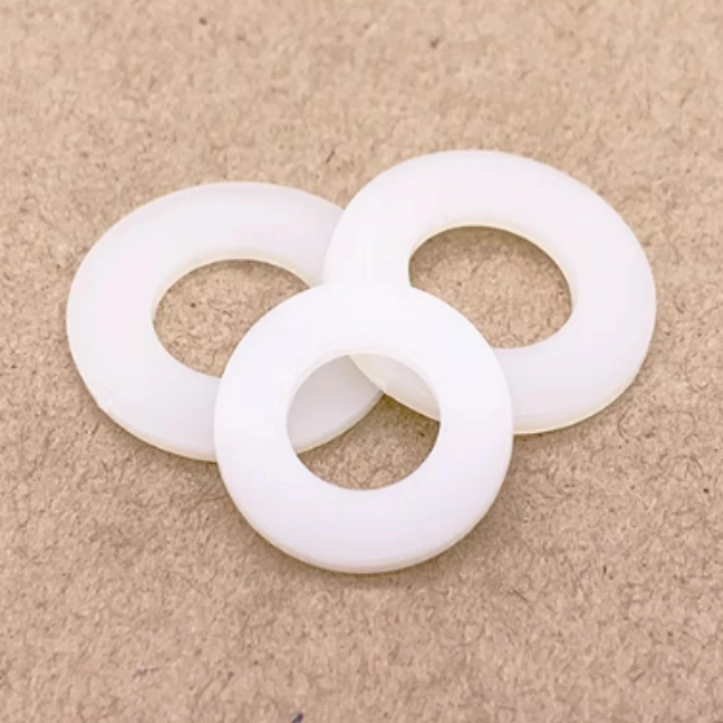 10-1000 шт. M2 M2.5 M3 M4 M5 M6 M8 M10 M12 M14 Белый нейлон PA66 Плоская шайба с покрытием Прокладка