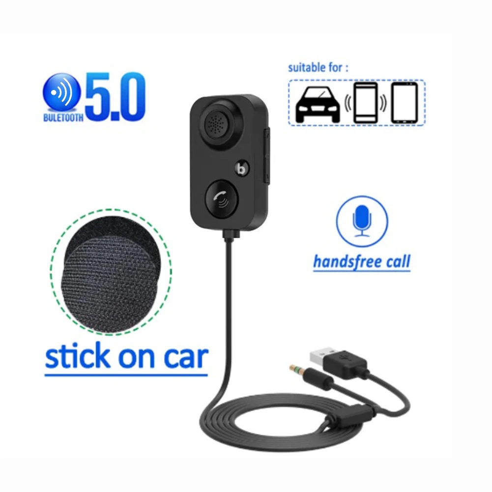 

Автомобильный приемник Bluetooth 5,0 беспроводной аудио BT передатчик USB 3,5 мм AUX аудио FM-плеер адаптер для громкой связи усилитель динамик