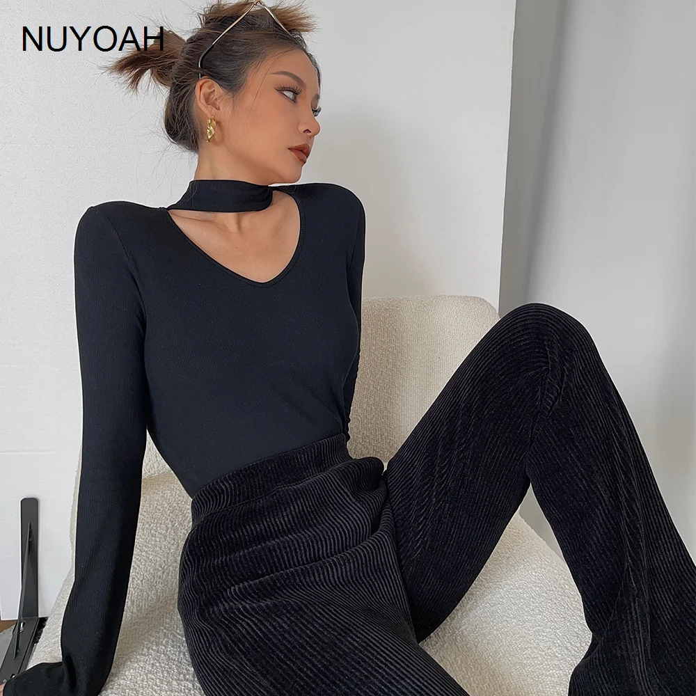 

Женский топ с длинным рукавом и воротником-стойкой