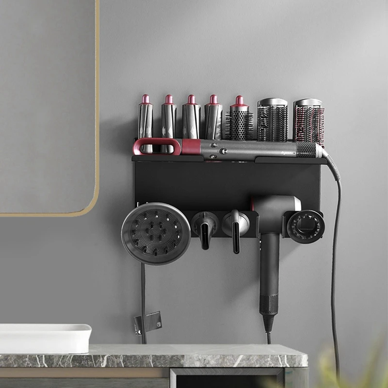 Настенный держатель для сушки волос полка ванной комнаты Dyson Supersonic без отверстий