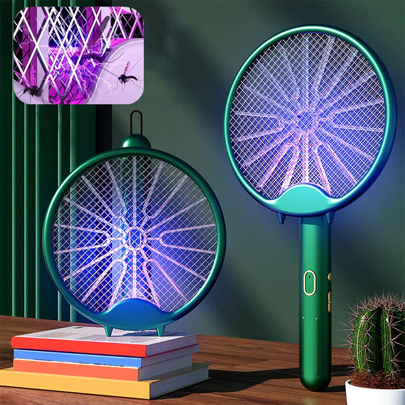 

Foldable 3 in 1 Mosquito Swatter Rechargeable Household Trap Electric Wall Mounted Indoor Insect Killer Fly Swatters For Bedroom