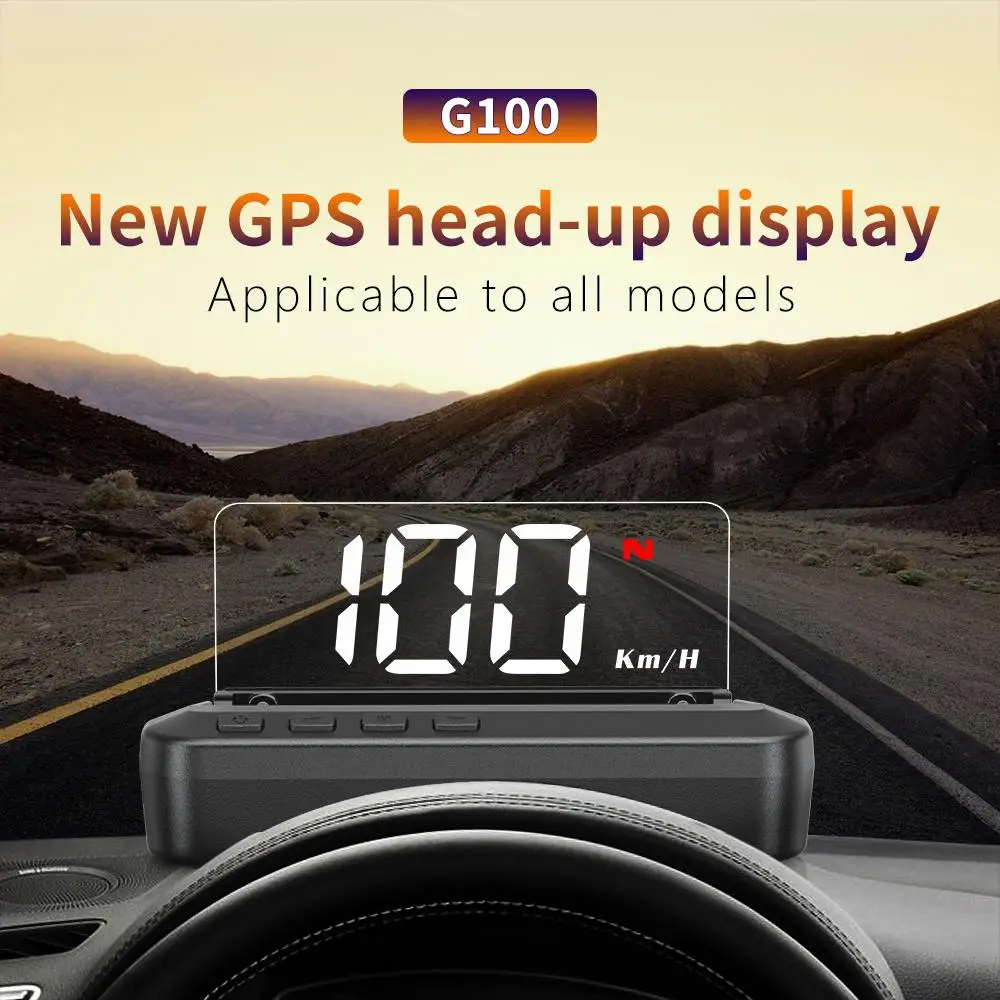 

G100 Car HUD HD Head-UP Speedometer Display GPS Speed Guide Alarm Fatigue Driving Projector Universal Intelligent Gauge For Car
