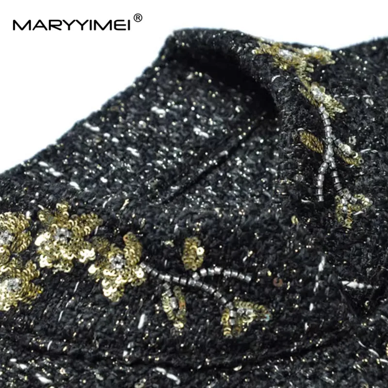 MARYYIMEI модное осенне-зимнее новое стильное женское пальто с воротником-стойкой и