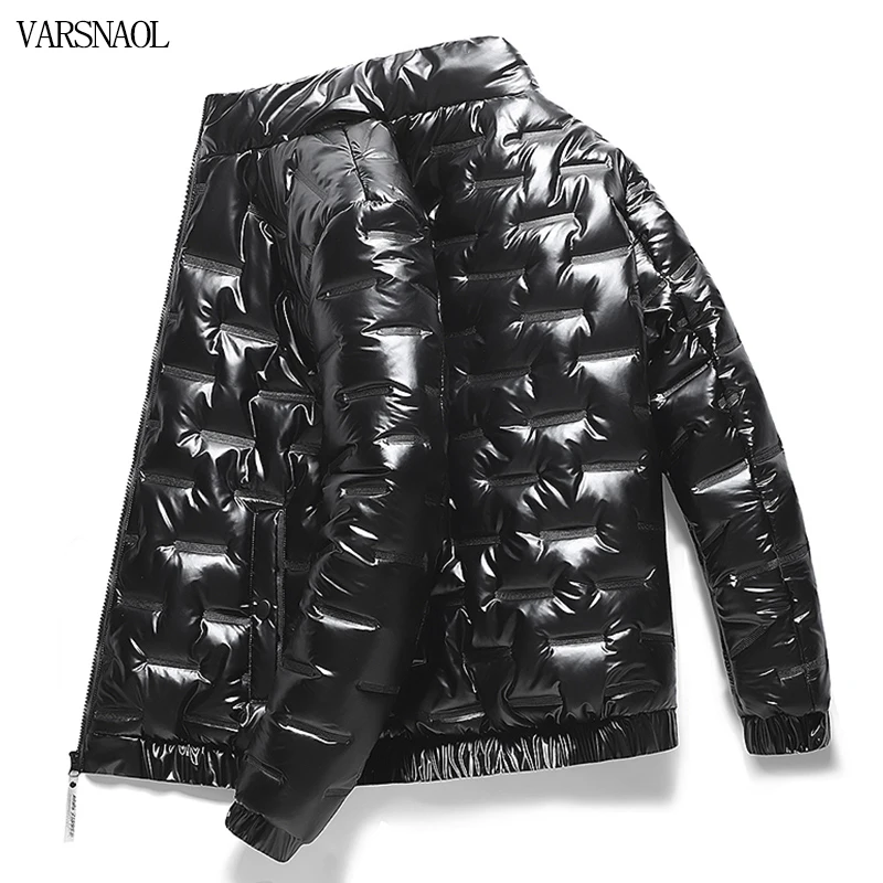 Varsanol Winter Jacket Men Parkas Windbreaker Fashion Thermal Coats Man Thick Warm Glossy Black Jackets Outwear Men's Clothing