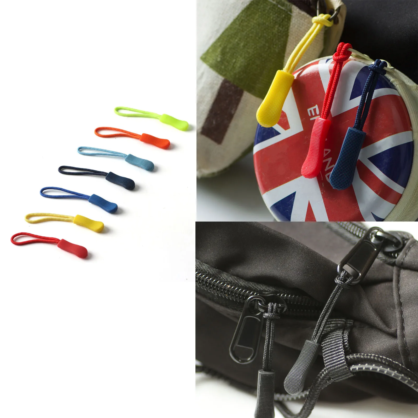 

10pcs/set Zippers Pull Puller End Fit Rope Tag Replacement Clip Broken Buckle Fixer Suitcase Tent Backpack Zipper Cord