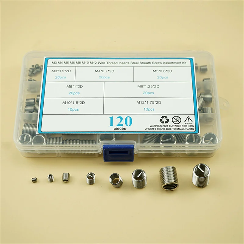 120 шт. набор для ремонта резьбы из нержавеющей стали 304 |