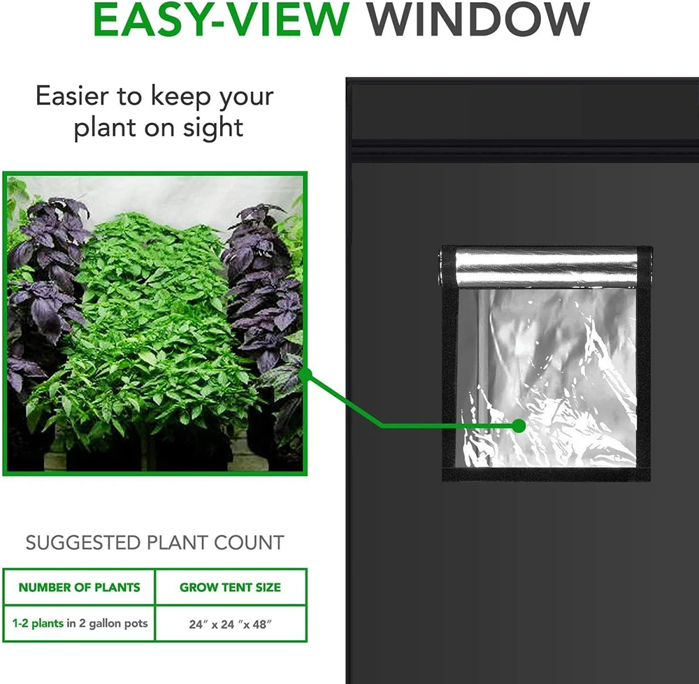 Фото BAVAGREEN Preminum 1680D Diamond Oxford Canvas Grow Tent 60x60x180cm Прочная молния для комнаты для выращивания комнатных растений в саду Набор для выращивания №5