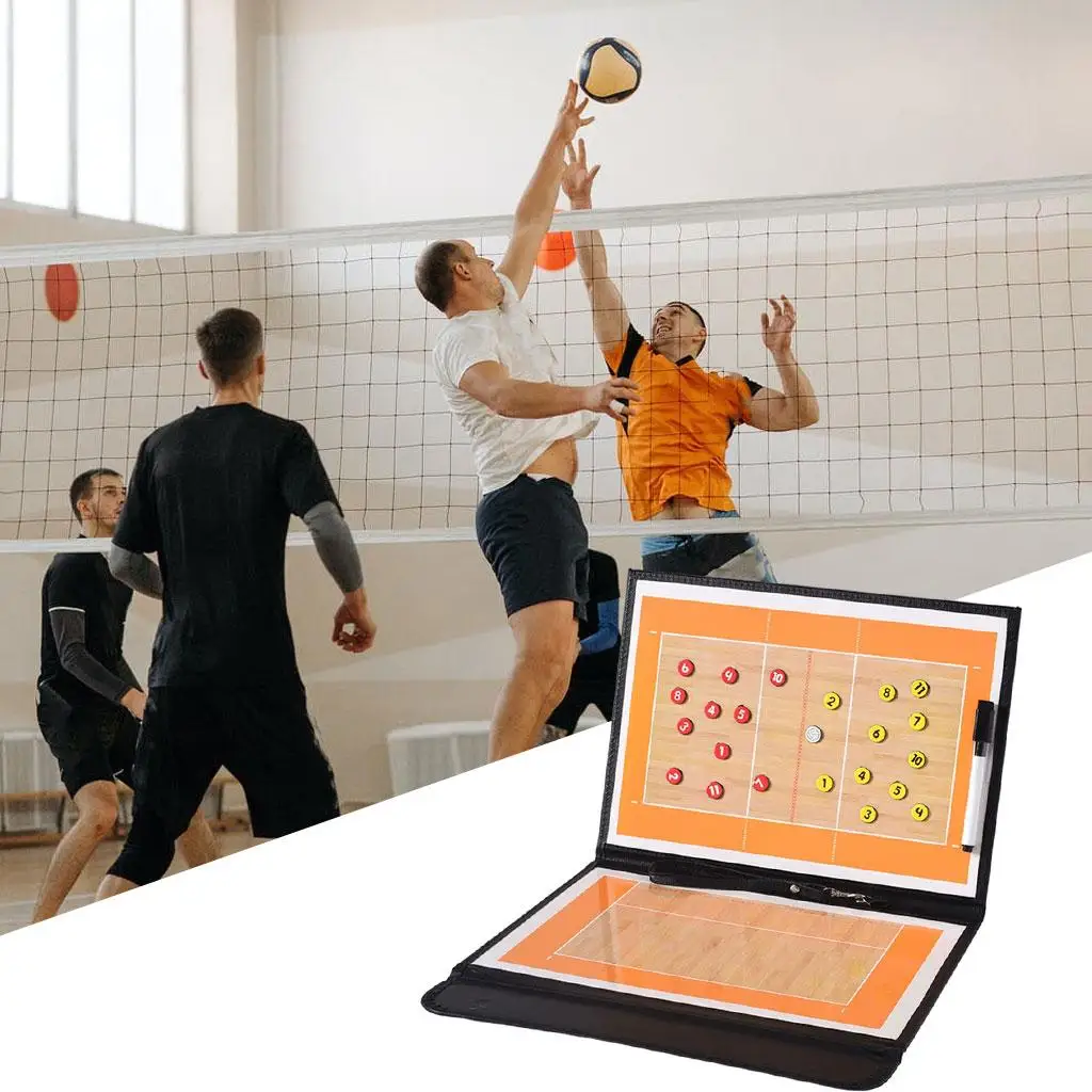 

Foldable Volleyball Coaching Training Aid Magnetic Board Kit Coaches Magnets with Sporting Goods Coaching Board for Training