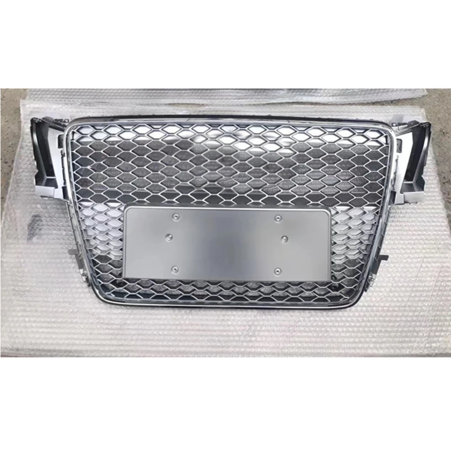 

For RS5 Style Front Sport Hex Mesh Honeycomb Hood Grill Silver for Audi A5/S5 B8 2008 2009 2010 2011