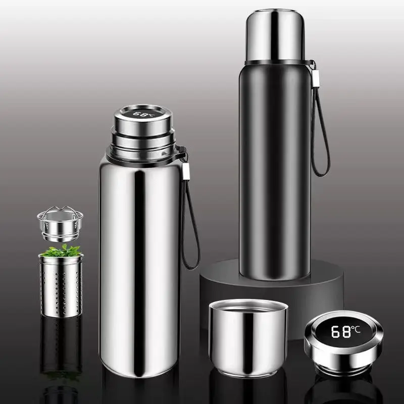 

Ultra-large Capacity All Stainless Steel Vacuum Insulated Water Bottles Intelligent Thermos Bottle Outdoor Travel Cup Drinkware