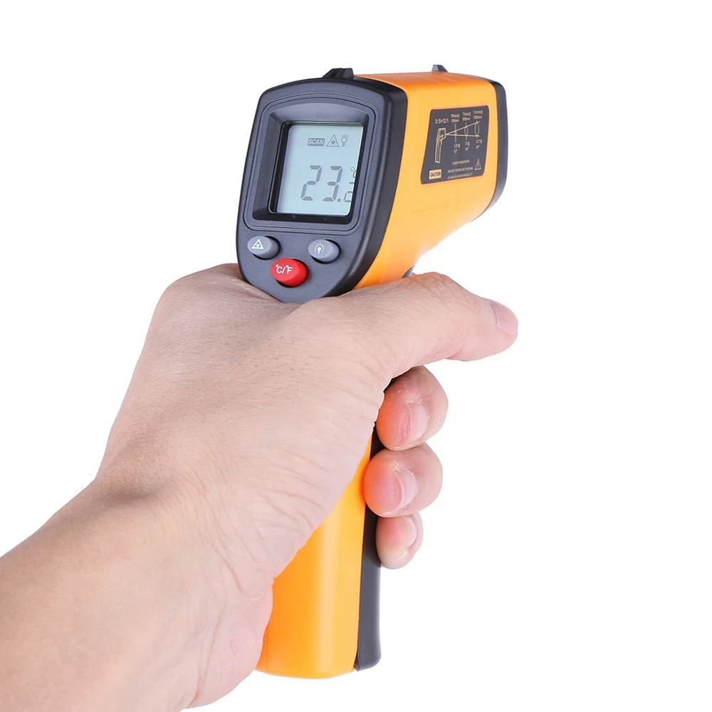 

-50 ~ 600℃ Infrared Thermometer Non-Contact Digital Pyrometer Laser Temperature Gun IR Termometro LCD Light Alarm Thermometer
