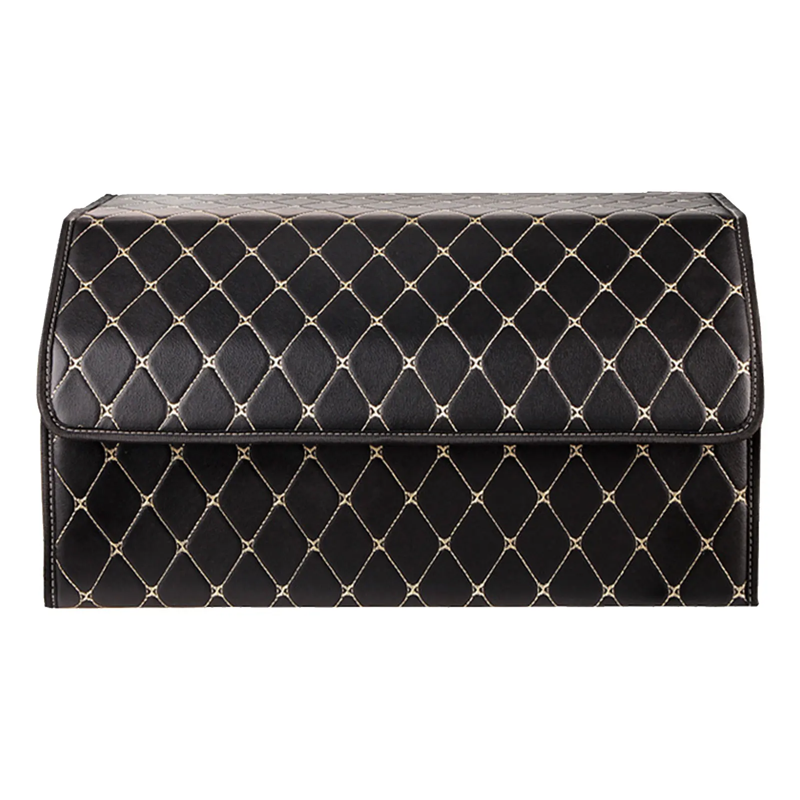 

Space Saving Camping Indoor Outdoor Trunk Organizer PU Leather For Car Cargo Large Capacity Waterproof Multipurpose With Lid