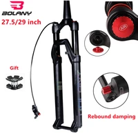 bolany mtb suspension fork 27 5 29 inch mountain bike air fork damping rebound adjustment 120mm stroke boost thru axle 15110mm