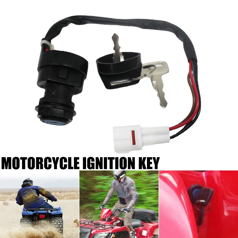 

Motorcycle Ignition Key Switch 4Pin 2 Position for Yamaha Raptor Banshee Big Bear YFM350 Wolverine Worrior
