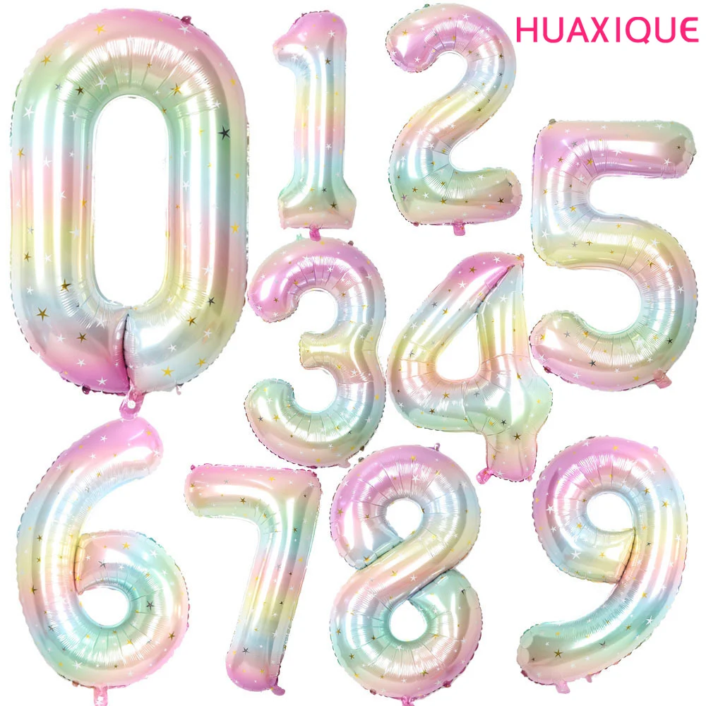 

40 Inch Starlight Colorful and Shiny Number Foil Ballons NO.0-9 Birthday Party Decorations Wedding Baby Shower Supplies